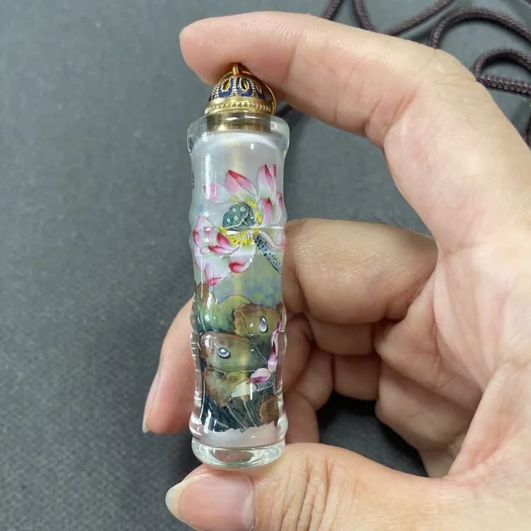 钨合金玻璃吊坠 纯手绘内画手把件吊坠