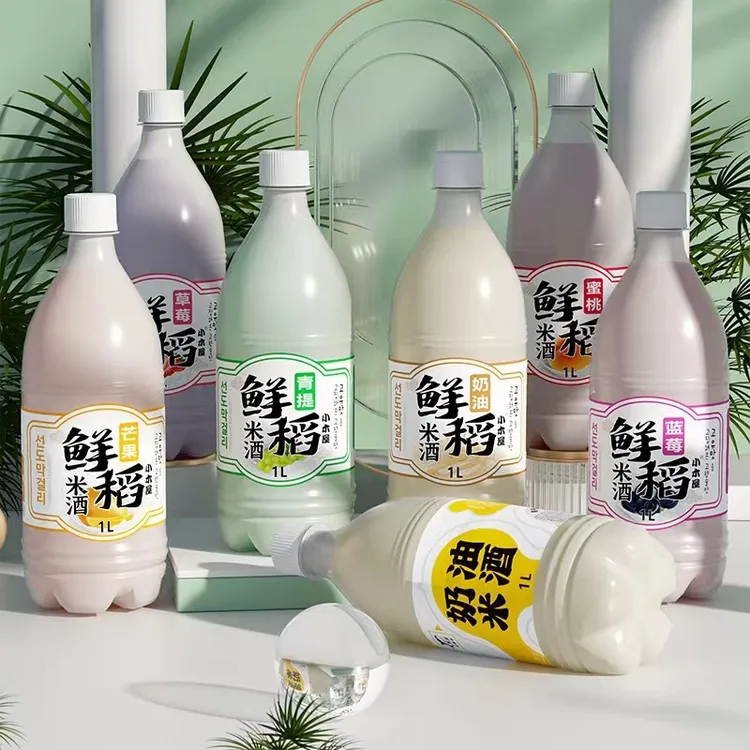 鲜稻小木屋米酒延边朝鲜族米酒糯米酒低度米酒奶油味果味1L*2瓶