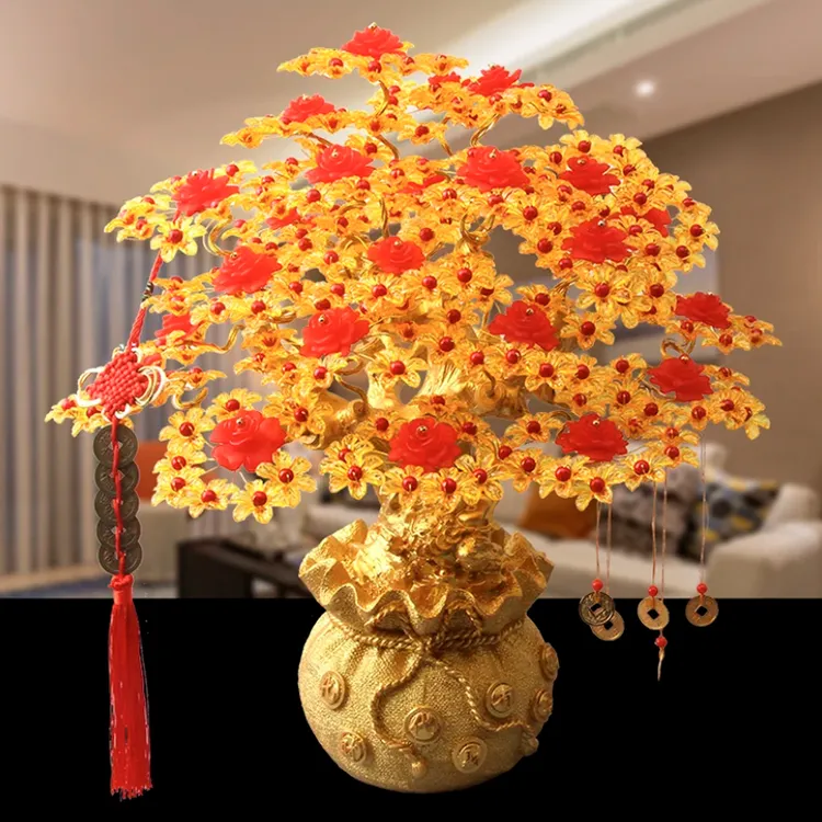 发财树DIY手工发财树材料包摇钱树散珠子编织客厅摆件非成品