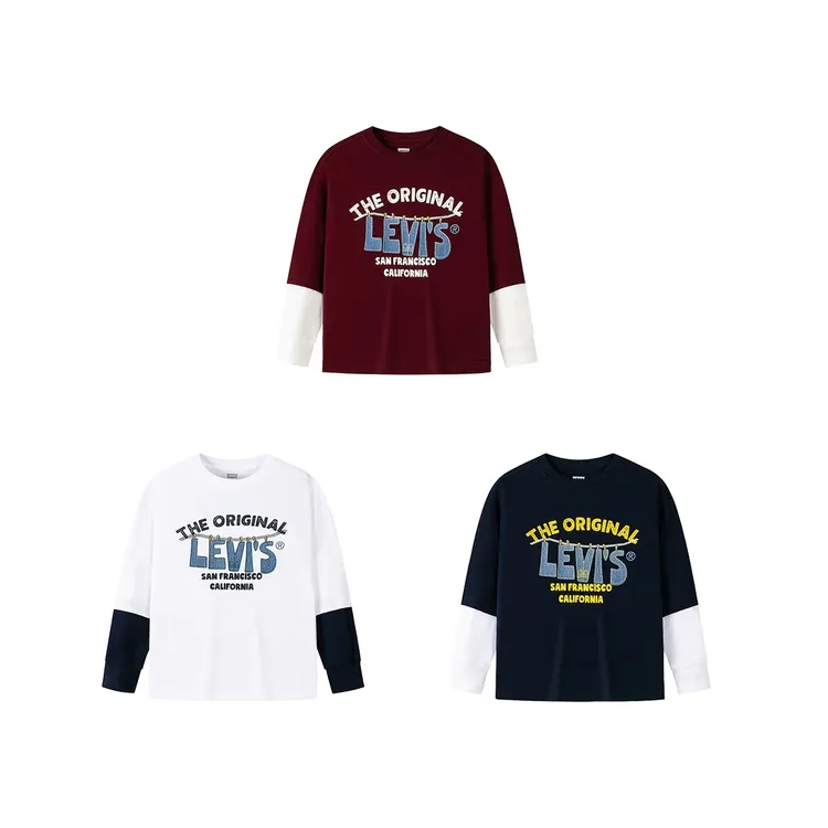 【官方旗舰】Levi's李维斯儿童童装25秋季新款休闲假2件长袖T恤P808