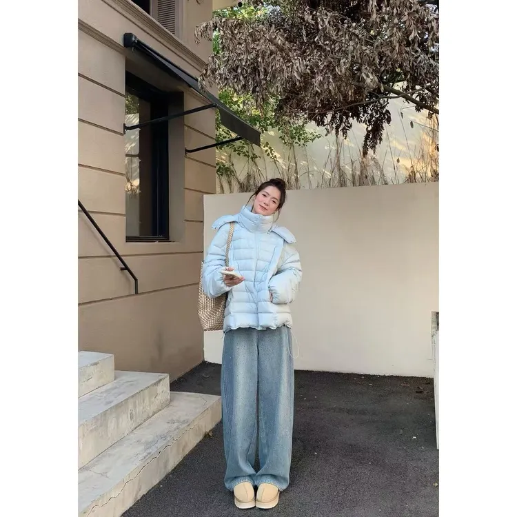 【爆闪钻裤】加长加绒加厚时尚潮流阔腿拖地牛仔裤25430