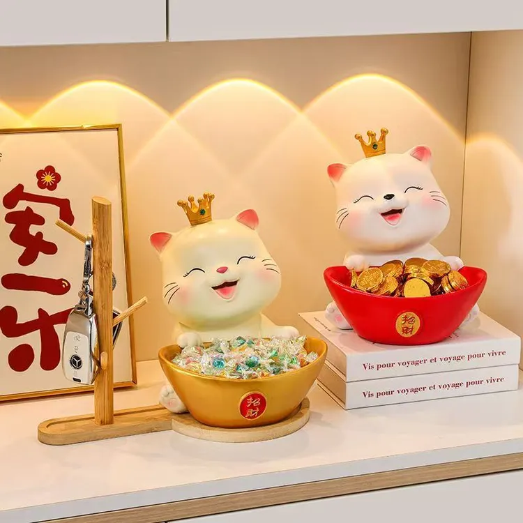 招财猫入户门口玄关钥匙收纳摆件家居客厅装饰品鞋柜乔迁新居礼品
