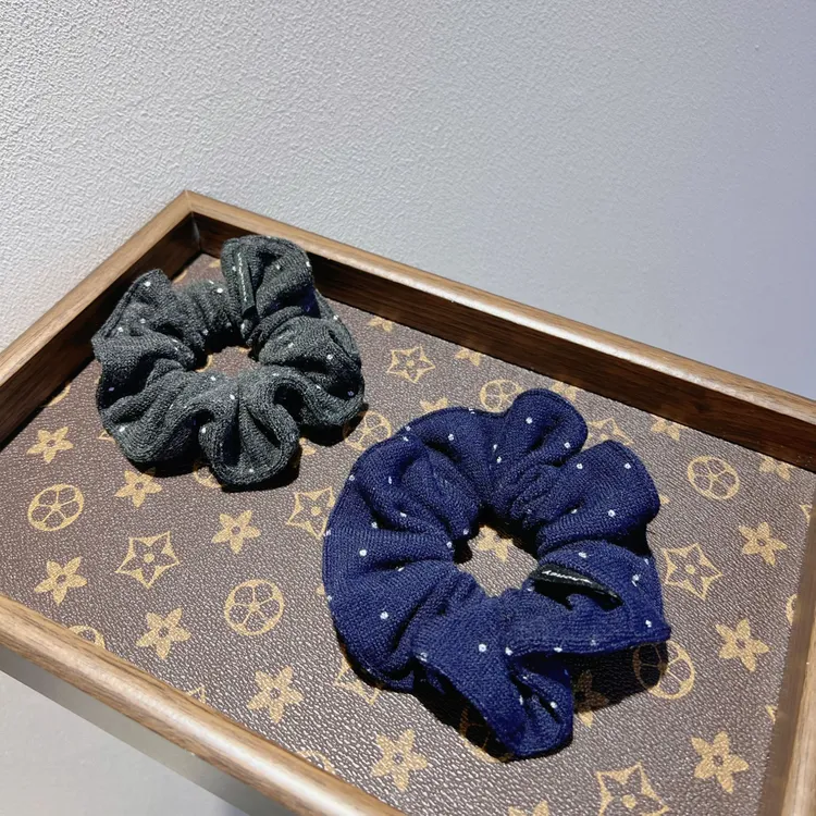 新款小肠发圈针织秋款波点简约韩系百搭头饰皮筋原创设计发绳