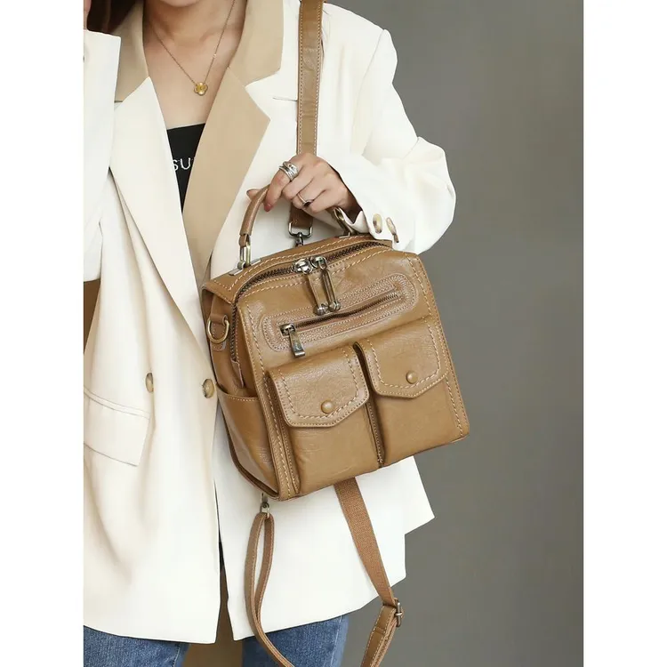 多功能双肩包设计感小众背包女2025新款时尚三用单肩斜挎包手提包