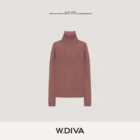 W.Diva【深海】云朵感超细水溶羊毛轻柔长袖针织衫慵懒风53Z252529