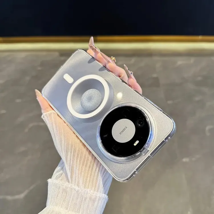 适用华为mate80promax手机壳透明超薄无线磁吸mate70防摔PC硬壳60