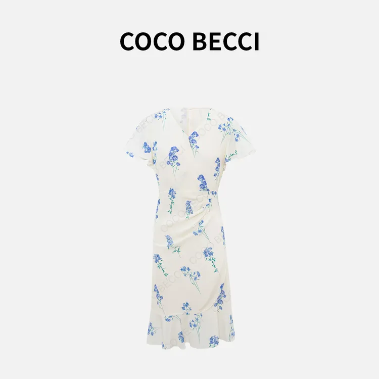 COCO BECCI【格桑花】100桑蚕丝优雅气质国风连衣裙CFLJLB372079