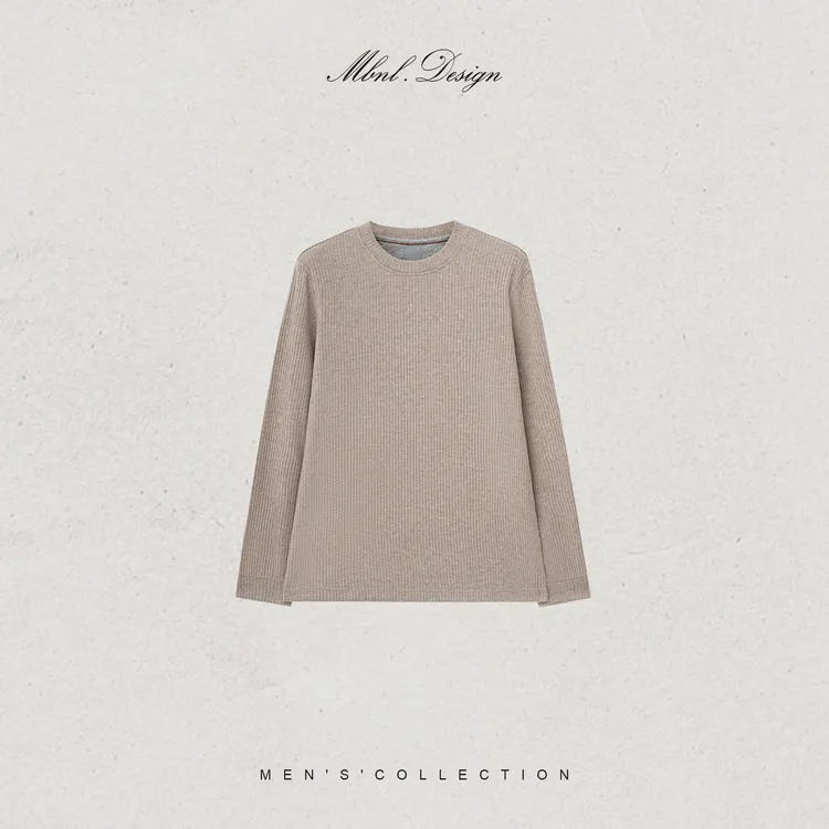 MBNL-F「Rib Knit」秦磊男装棉混纺针织坑条纹理长袖LL-SSY1192
