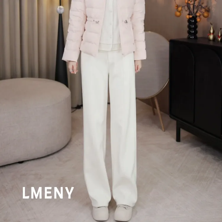 LMENY“窄窄裤”好穿到舍不得脱~一字袋羊毛窄版直筒裤25DK001