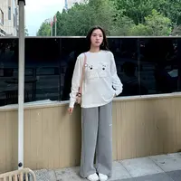 穿起来特别舒服！太空棉空气层刺绣logo长裤 男女同款（微瑕）