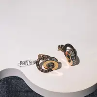 合金耳饰 双圈耳环ED357复古时尚轻奢精致百搭时尚