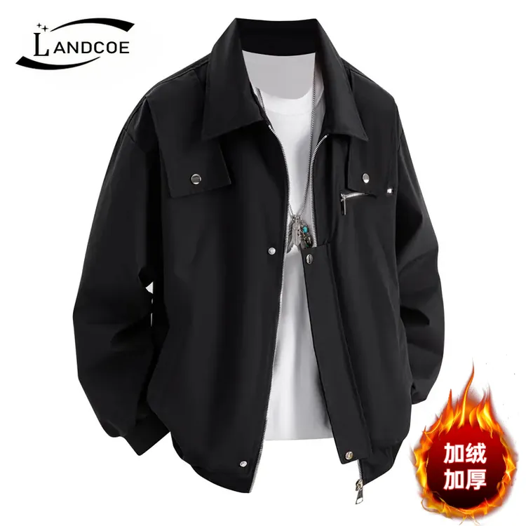 LANDCOE春秋季美式vibe工装外套男士宽松痞帅设计感潮牌飞行夹克