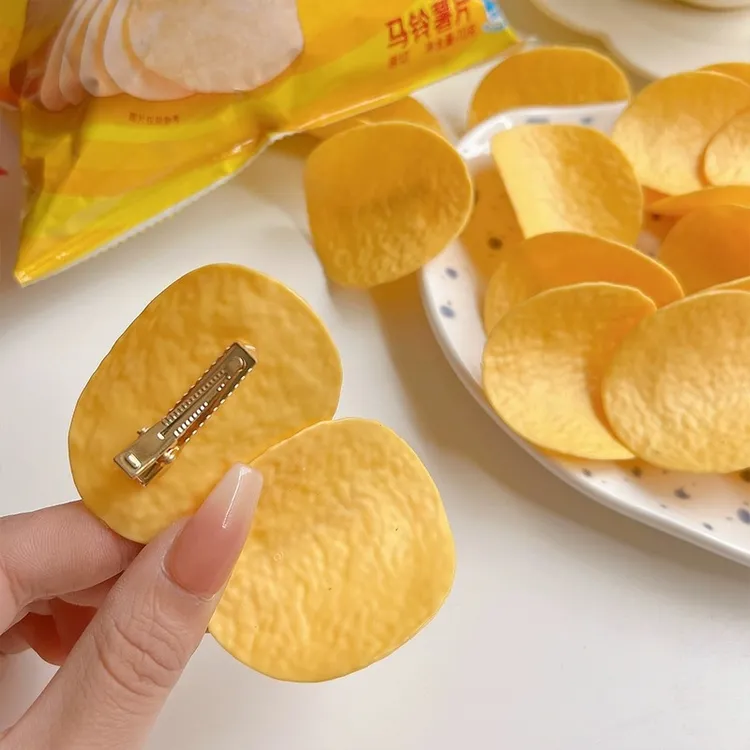 趣味仿真食物薯片发夹创意网红食玩发卡刘海夹发饰女饰品