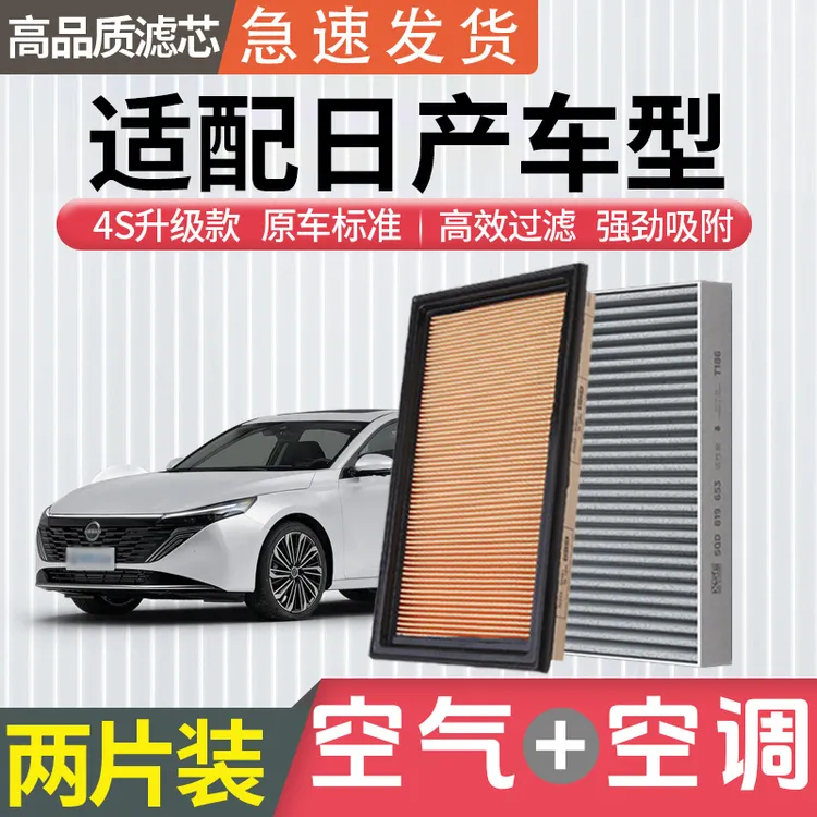 肖师傅适用日产轩逸天籁奇骏骊威逍客蓝鸟楼兰骐达空调滤芯空气商品图