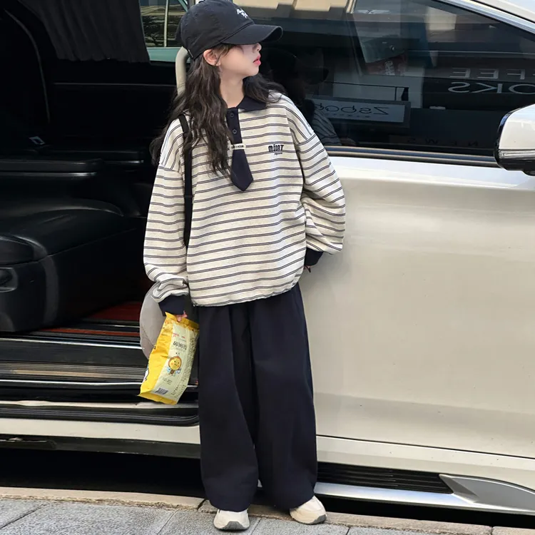 6-12岁女童潮款卫衣套装秋季儿童长袖休闲两件套洋气春秋装中大童