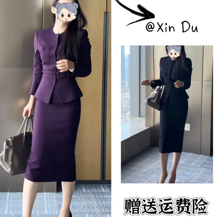 2025秋季新款时尚显瘦气质女士网红洋气两件套百搭款D23810