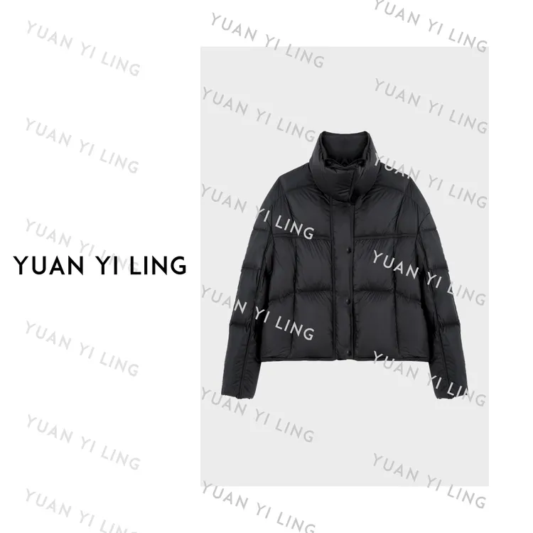 袁艺灵【冰川】波兰进口科鲁达白鹅绒几何羽绒服外套9202