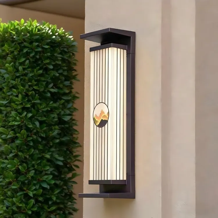 现代简约新中式太阳能壁灯户外庭院灯农村别墅院子走廊围墙柱子灯