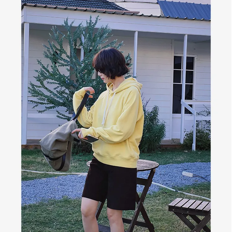 NorthMing fish「回头率」休闲简约 清新实穿带帽小设计字母卫衣