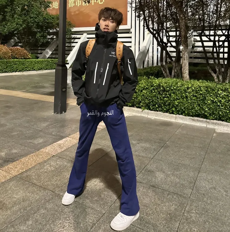 ZLAYCO阿拉伯文刺绣【星辰与明月】藏蓝微喇显瘦运动百搭长裤卫裤