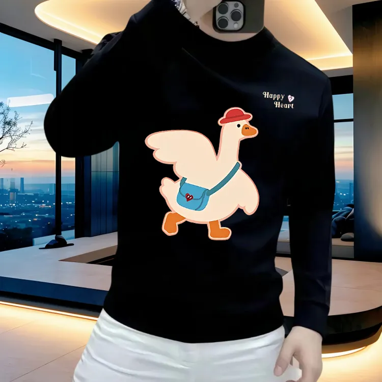 男士秋冬季时尚套头无帽卫衣男款爆款2025新款潮流高级感痞帅男装