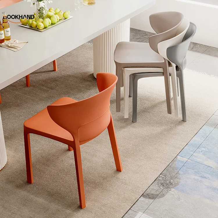 网红塑料椅子加厚家用餐椅休闲餐厅靠背椅书桌椅商用吃饭餐桌凳子