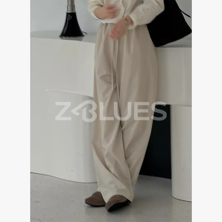 Z.blues【藏不住松弛】松弛感系带抽褶宽腰休闲裤YZJZRY002
