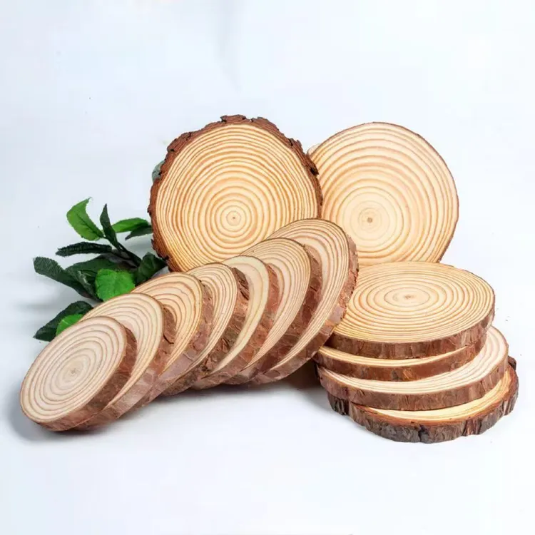 年轮圆木片木头底座木片圆形diy手工幼儿园手绘照道具实木