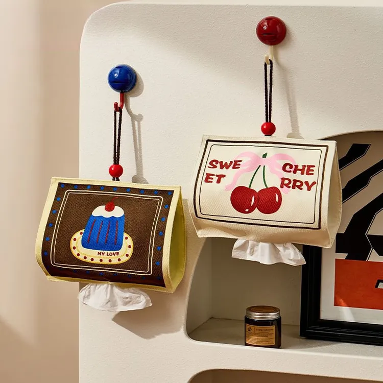 纸巾挂袋悬挂式家用可爱纸巾收纳包卫生间车载壁挂洗脸巾抽纸挂zk