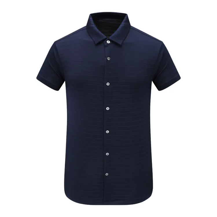 SF520【奢品Silk】圣梵男式夏季短袖衬衫 桑蚕丝高奢商务上衣 