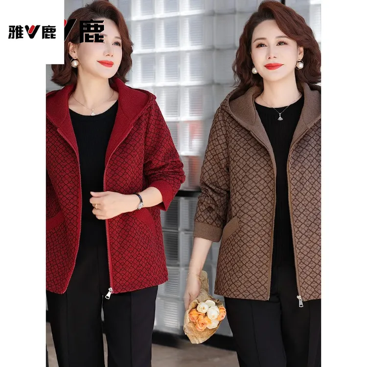 雅鹿【宋轶品牌代言】优选妈妈秋装外套2025新款中年宽松大码休闲