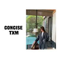 【唐小木】翻领中长款大衣 韩系气质时尚宽松羊毛大衣 DY1070