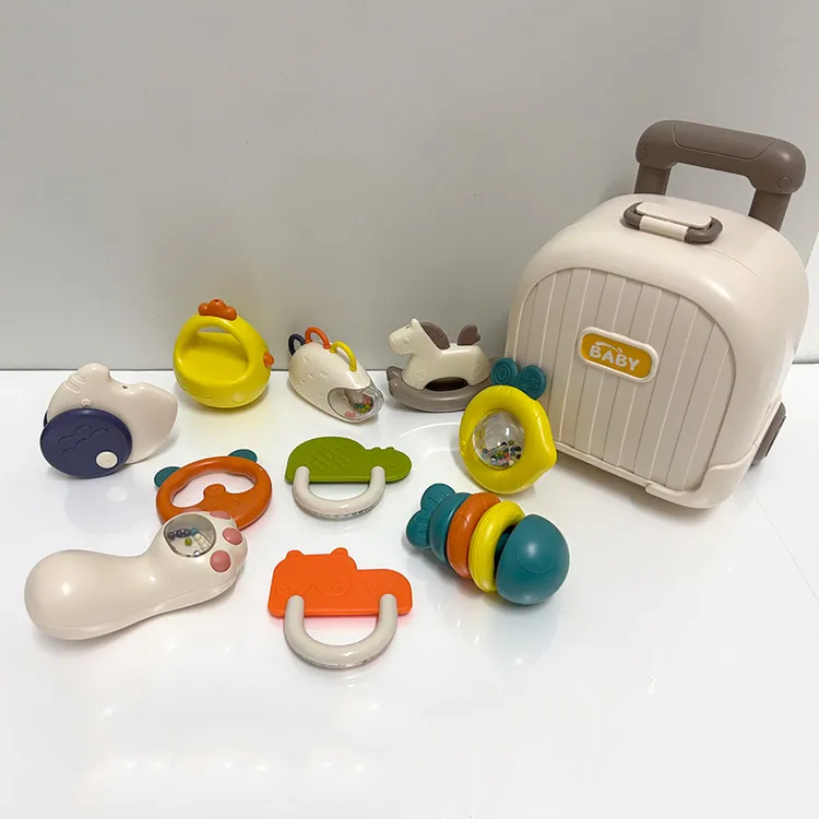 婴儿手摇铃玩具益智早教可啃咬牙胶适合0 - 1岁新生幼儿安抚礼盒