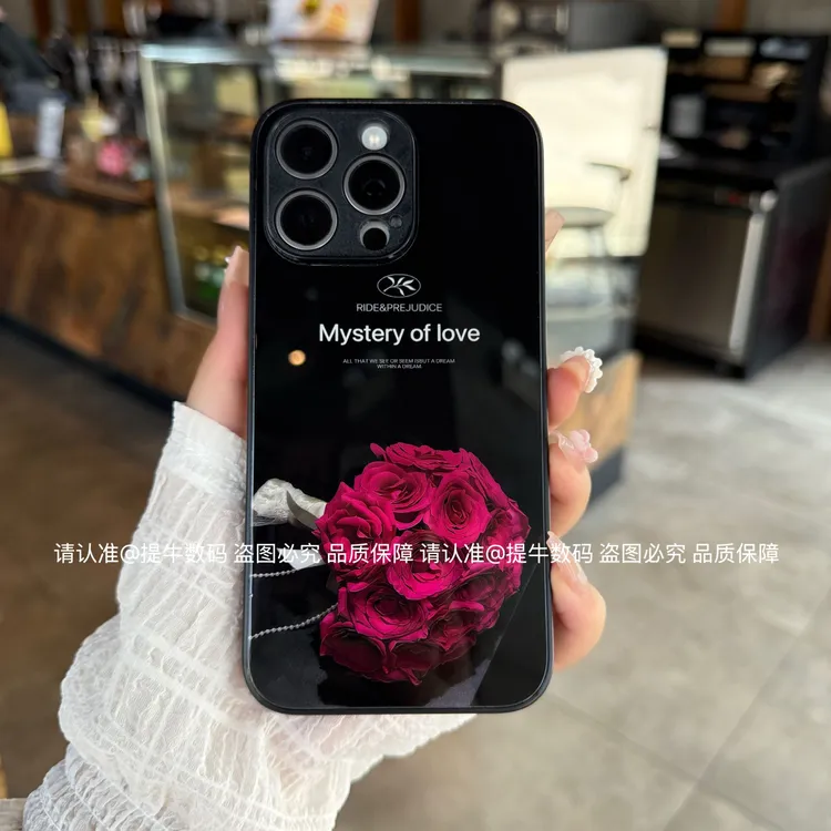 苹果/小米/华为/荣耀/OPPO/VIVO 热爱一夏金属漆钢化玻璃手机壳