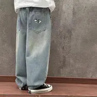 牛仔裤秋款秋季长裤B类童裤春秋夏季男中腰童装