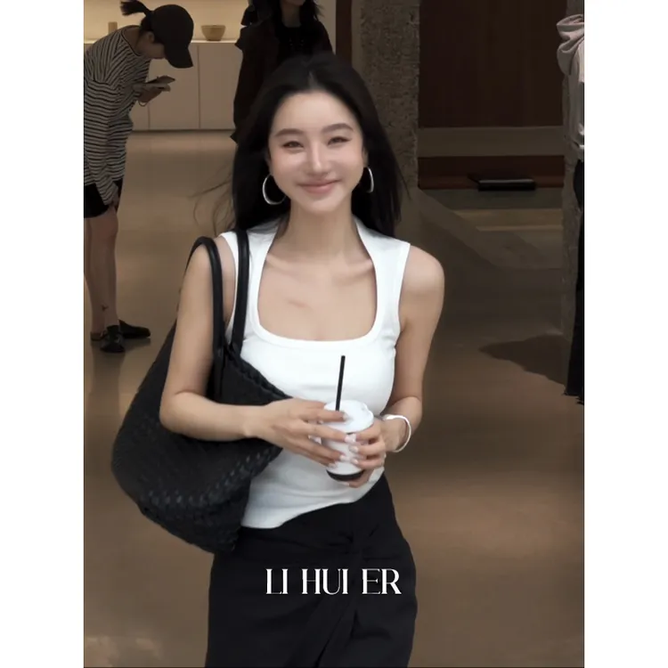 LiHuiEr李慧儿【冰岛旧刊】2025显瘦高级设计款夏季无袖背心女HE236