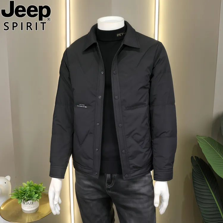 JEEPSPIRIT轻薄羽绒服男冬季新款韩版简约羽绒保暖夹克上衣外套男
