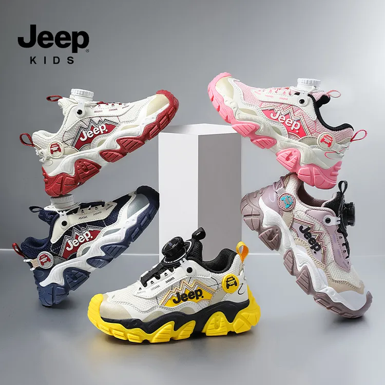 Jeep儿童老爹鞋2026春季开学季运动鞋3-12岁男女童网面透气跑步鞋商品图
