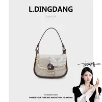 【刘叮当甄选】新款时尚女包单肩腋下可斜挎白棕色包包