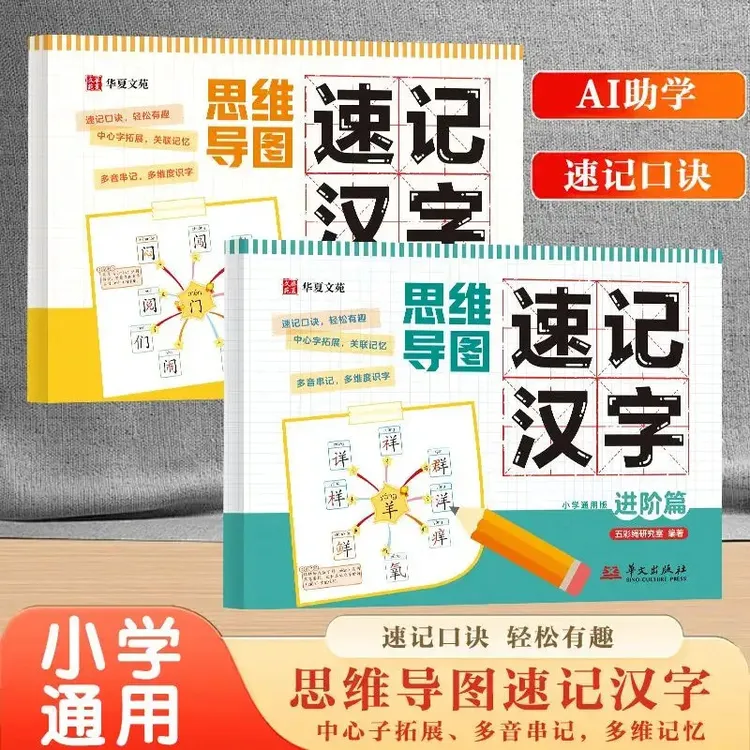 小学通用思维导图象形识字 幼小衔接小学同步速记1600汉字注音AN