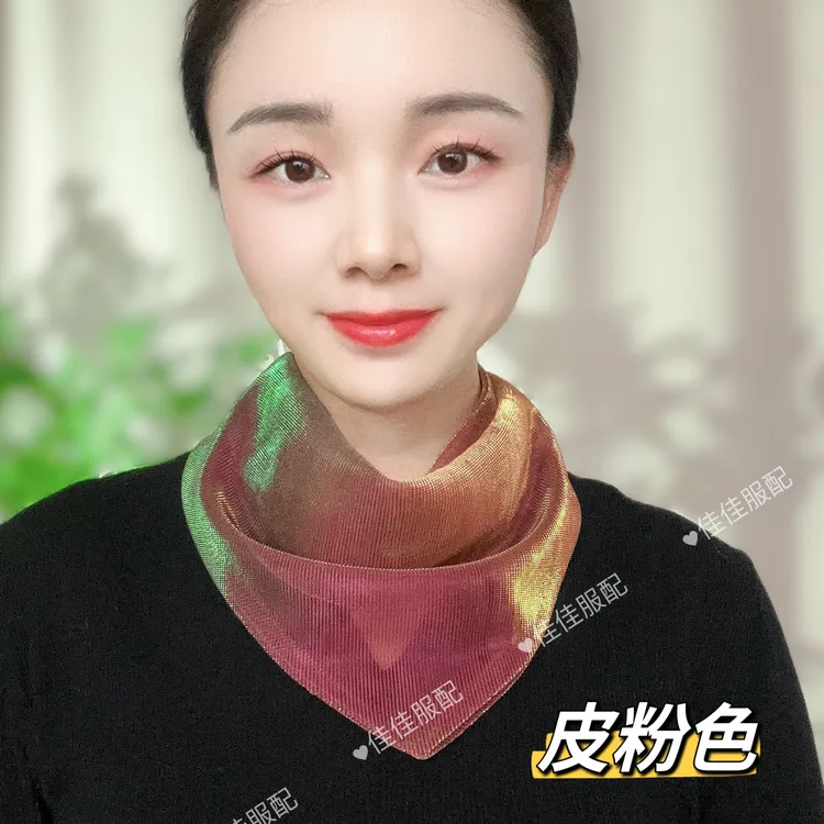 【贝珠新款】炫彩三角巾春夏新款护颈洋气出游头巾装饰丝巾围巾春秋