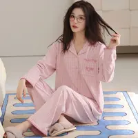 卡之恋睡衣冬女款2025新款加绒粉色格子开衫毛绒绒家居服
