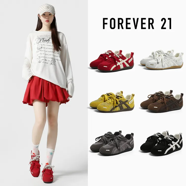 双11好物F21新款网面内增高透气复古德训鞋秋时尚通勤低帮女鞋