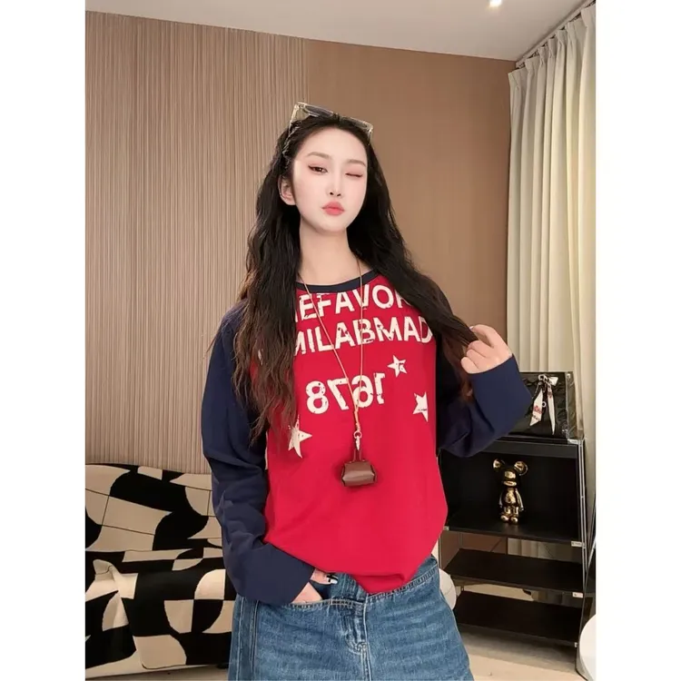 ANGEL HUE-秋冬发货快「圣诞夜」时髦街区插肩袖单里打底长袖10115