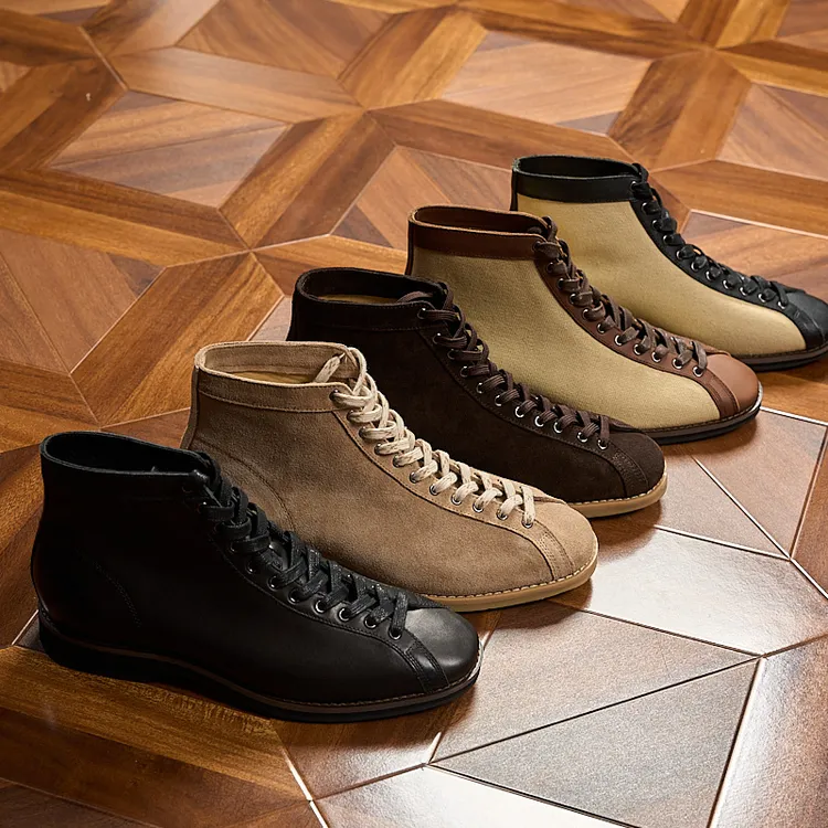 豪门潮鞋新款切尔西靴男士美式复古休闲英伦百搭高帮拳击马丁靴男