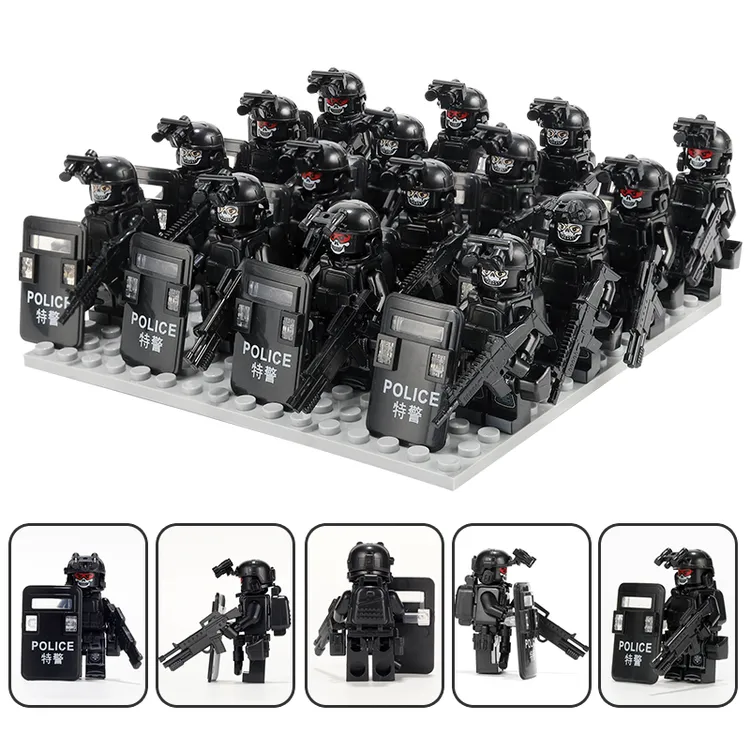 积木小人仔幽灵特警特种兵炫酷益智拼装玩具小男孩生日礼物推荐