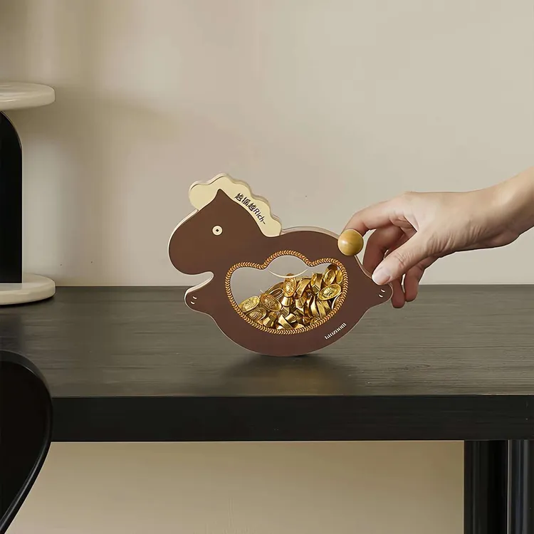 马上有钱摆件玄关客厅电视柜招财摆台好寓意存钱罐2026年马年装饰