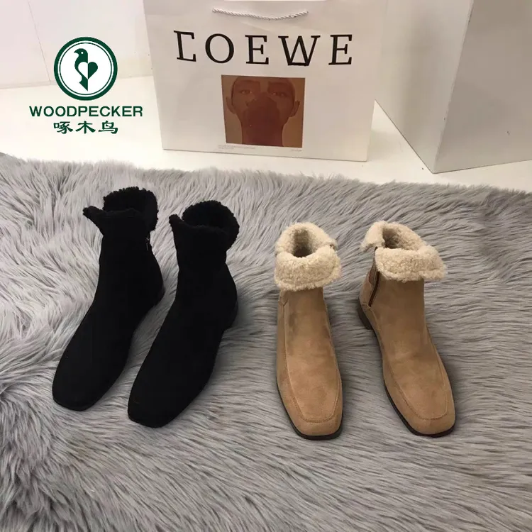 啄木鸟复古防滑雪地靴女2025新款冬季加绒加厚保暖棉鞋短靴子棉靴