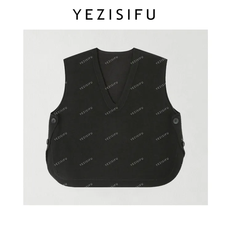 欧尼私服 2025秋季新款高级感V领针织马甲叠穿无袖上衣2509C6298