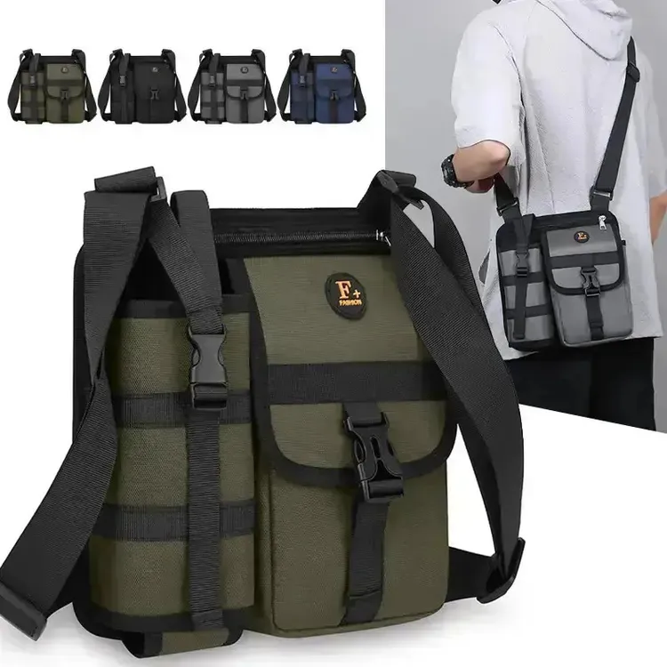 2026新款户外休闲单肩斜挎包百搭水壶包防刮耐磨牛津布包旅游挎包商品图